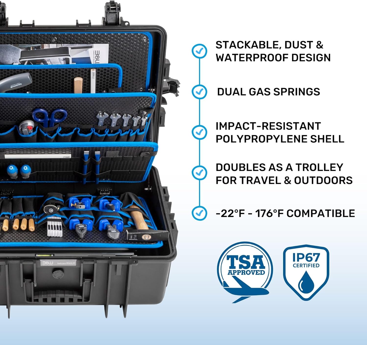 Caixa de Ferramentas B&W International Jumbo 6700 com Tabuleiros 3 Caixa de Ferramentas B&W International Jumbo 6700 com Tabuleiros - Imagem 3