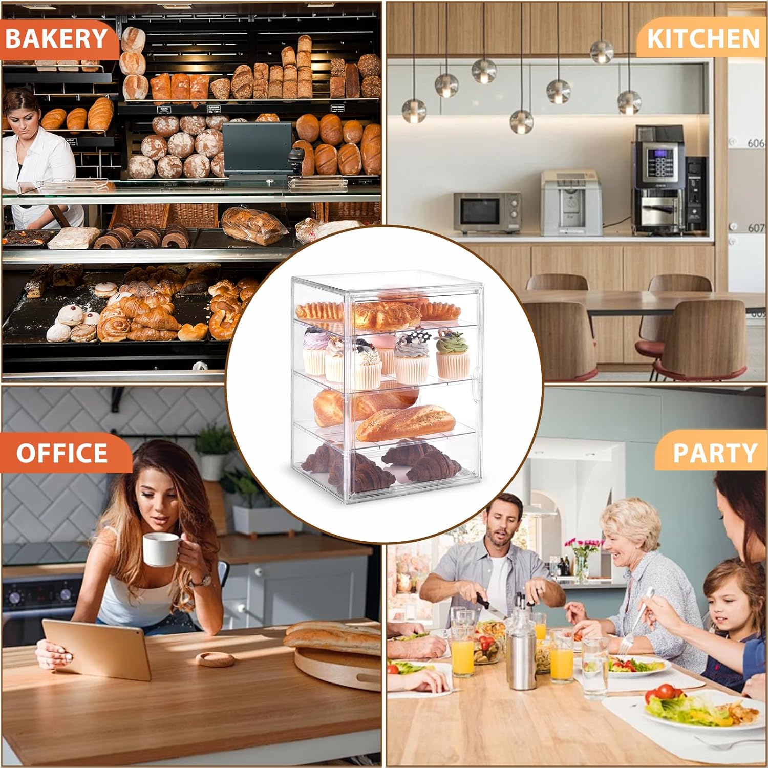 Vitrine ToBeAce HC-BDC-001 Transparente Ajustável Para Confeitaria 7 Vitrine ToBeAce HC-BDC-001 Transparente Ajustável Para Confeitaria - Imagem 7