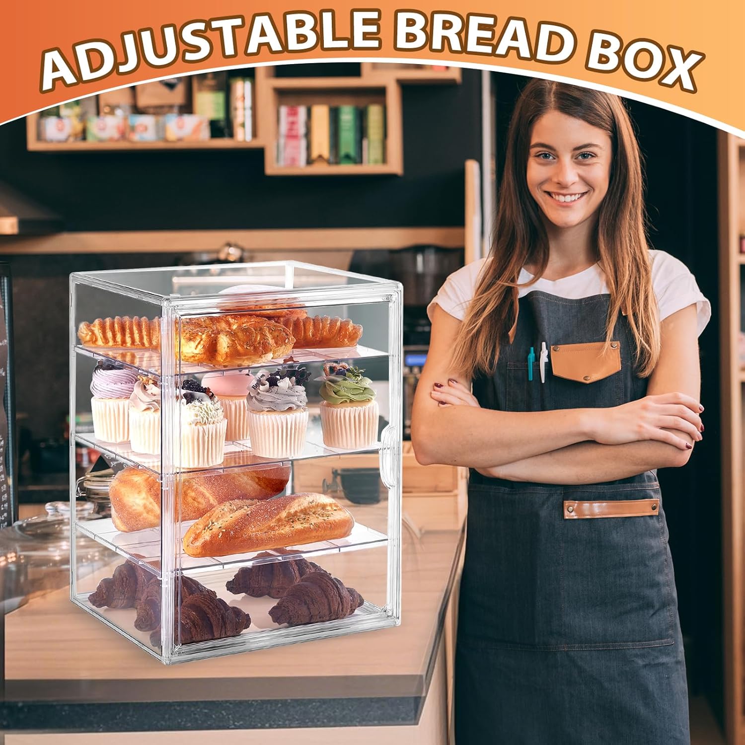 Vitrine ToBeAce HC-BDC-001 Transparente Ajustável Para Confeitaria 5 Vitrine ToBeAce HC-BDC-001 Transparente Ajustável Para Confeitaria - Imagem 5