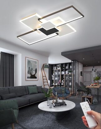 Luminária de Teto LED WANDASHAN Moderna Quadrada Regulável Preta