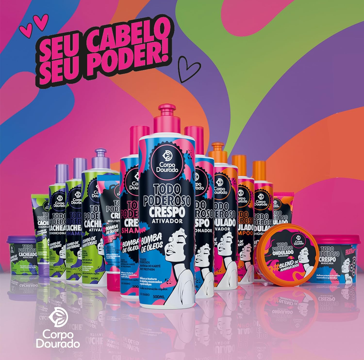 Condicionador Corpo Dourado Todo Poderoso Crespo Hidratação 7 Condicionador Corpo Dourado Todo Poderoso Crespo Hidratação - Imagem 7