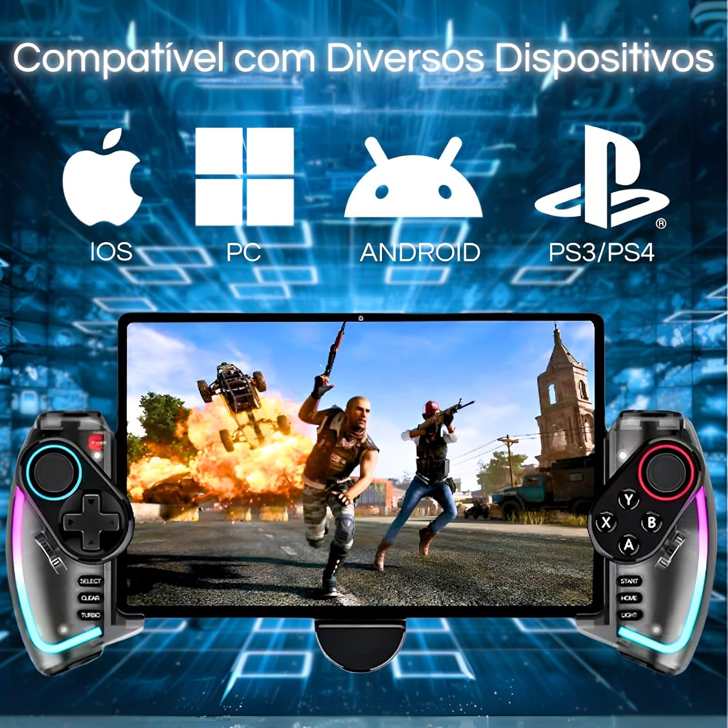 Controle Gamepad Bluetooth para Celular Android iOS PC Turbo 6 Controle Gamepad Bluetooth para Celular Android iOS PC Turbo - Imagem 6
