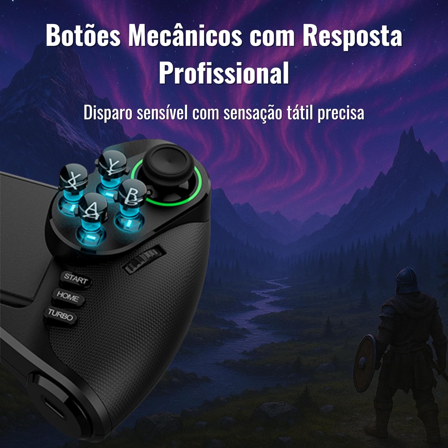 Controle Gamepad Bluetooth para Celular Android iOS PC Turbo 8 Controle Gamepad Bluetooth para Celular Android iOS PC Turbo - Imagem 8