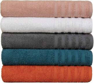 Kit 5 Toalhas Banhão Central Toalhas Gigante Algodão Penteado