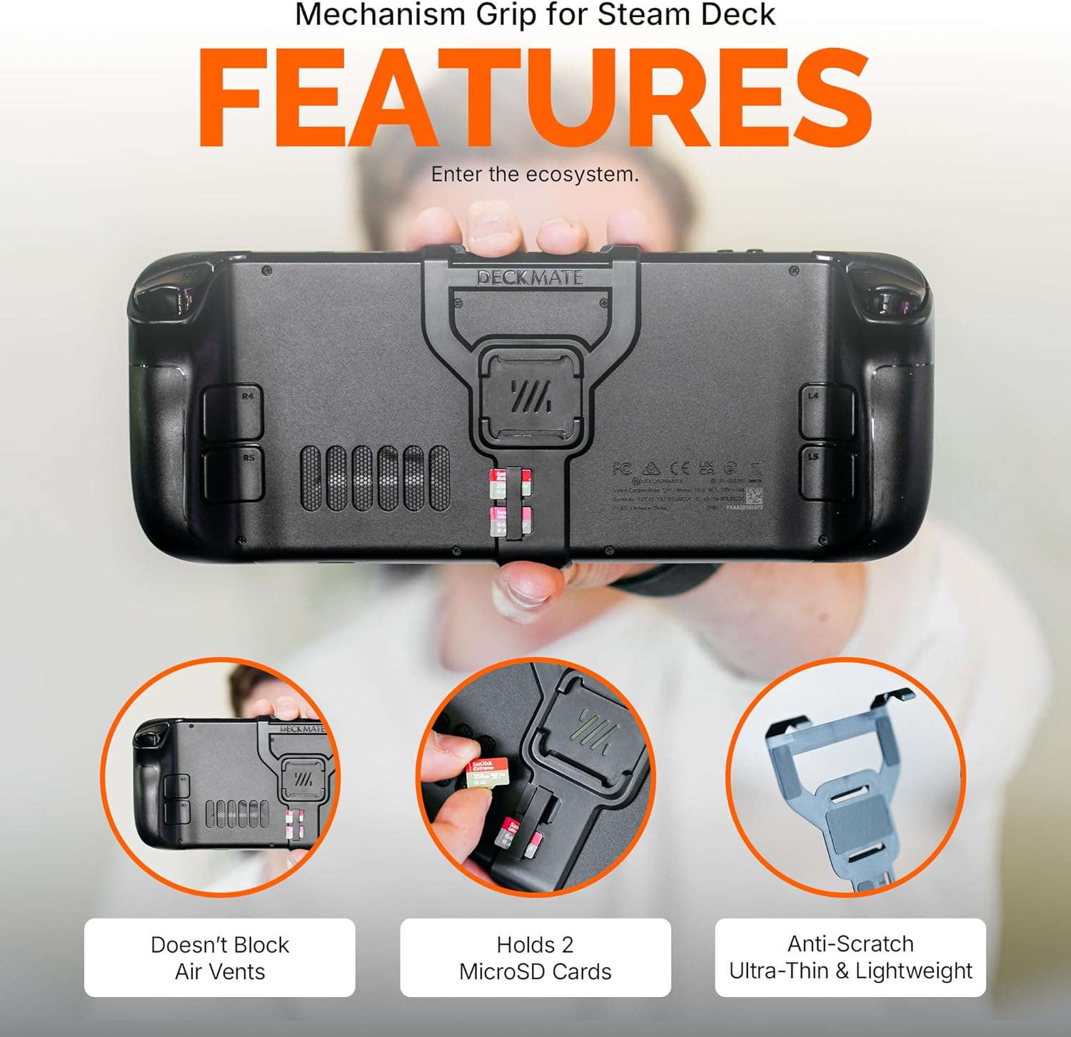 Grip Mechanism Deckmate para Steam Deck Conforto e Proteção 2 Grip Mechanism Deckmate para Steam Deck Conforto e Proteção - Imagem 2