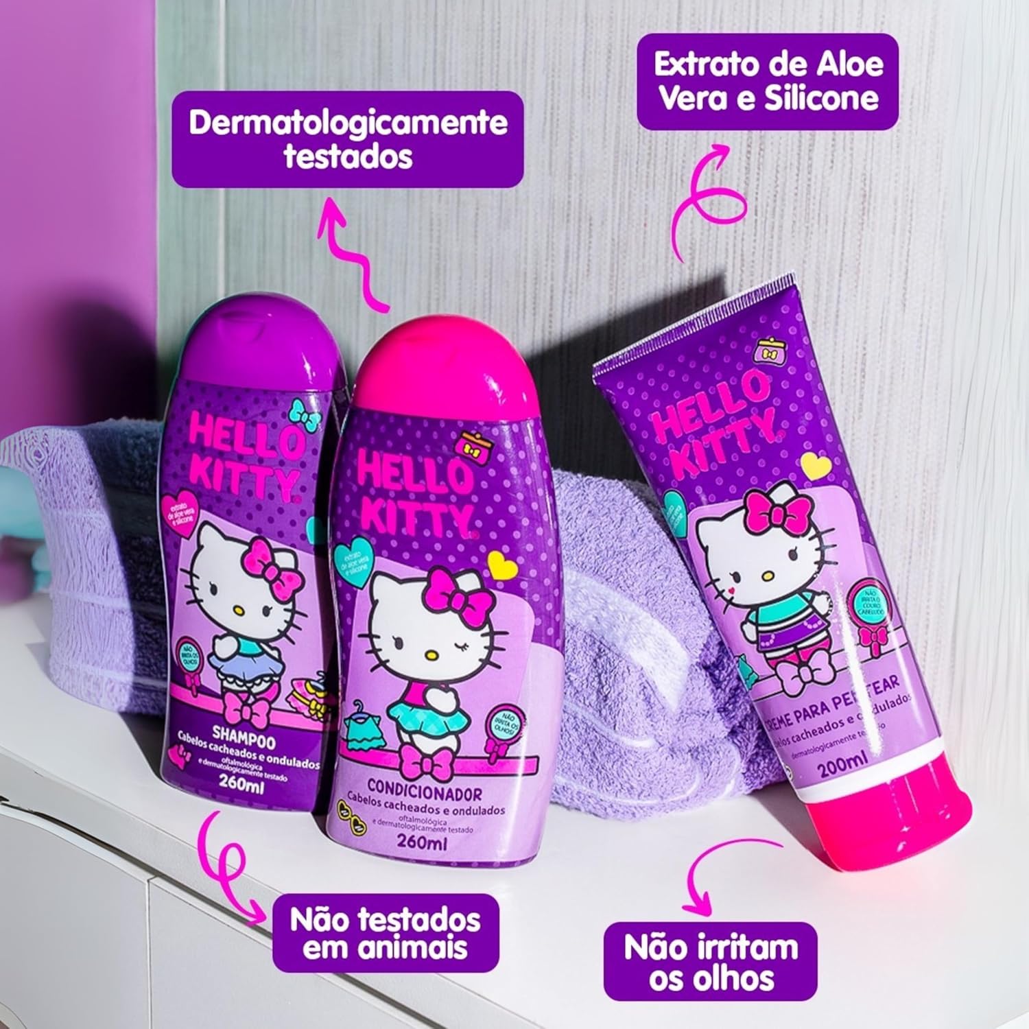 Condicionador Infantil Farmax Hello Kitty para Cabelos Cacheados 14 Condicionador Infantil Farmax Hello Kitty para Cabelos Cacheados - Imagem 14