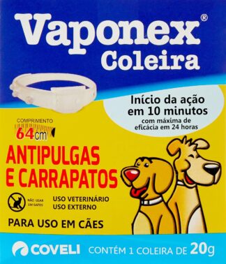 Coleira Antipulgas e Carrapatos Coveli Vaponex para Cães 64cm