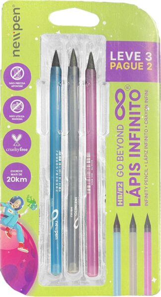 Lápis Preto Redondo Newpen Infinito HB Basic Leve 3 Pague 2