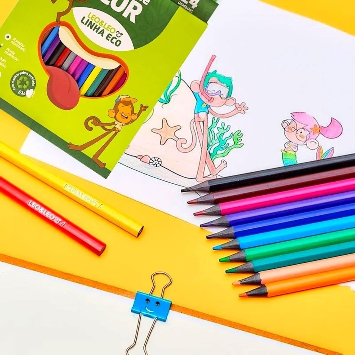 Lápis de Cor Leonora Eco Sextavado com 12 Cores para Desenho 3 Lápis de Cor Leonora Eco Sextavado com 12 Cores para Desenho - Imagem 3
