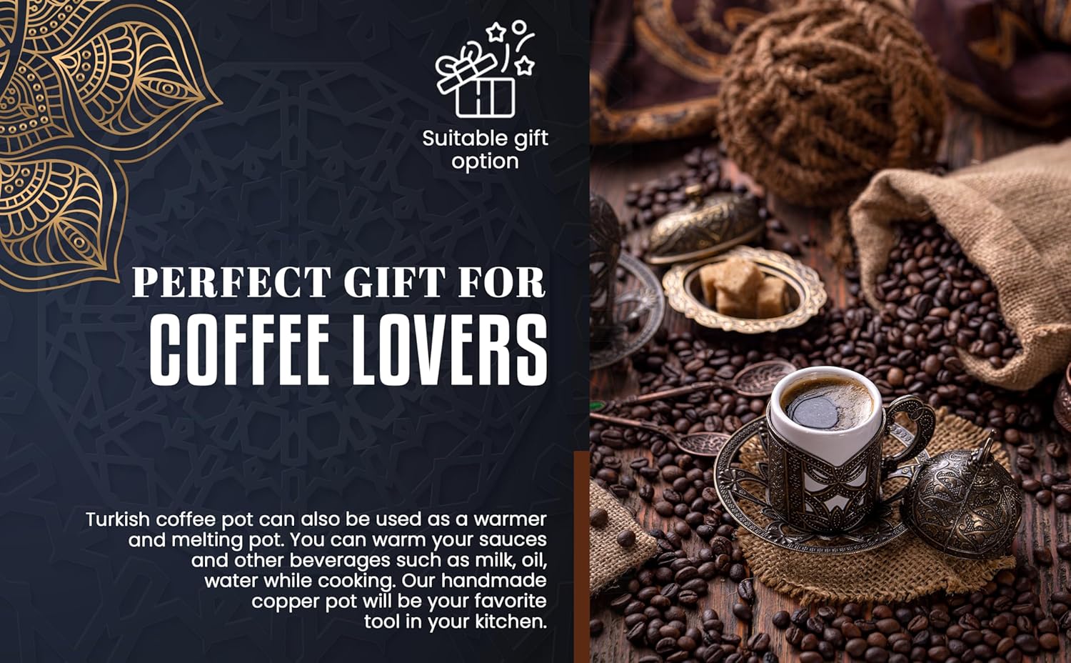 Cafeteira Demmex Tombul Islemeli de Cobre para Café Turco 5 Cafeteira Demmex Tombul Islemeli de Cobre para Café Turco - Imagem 5