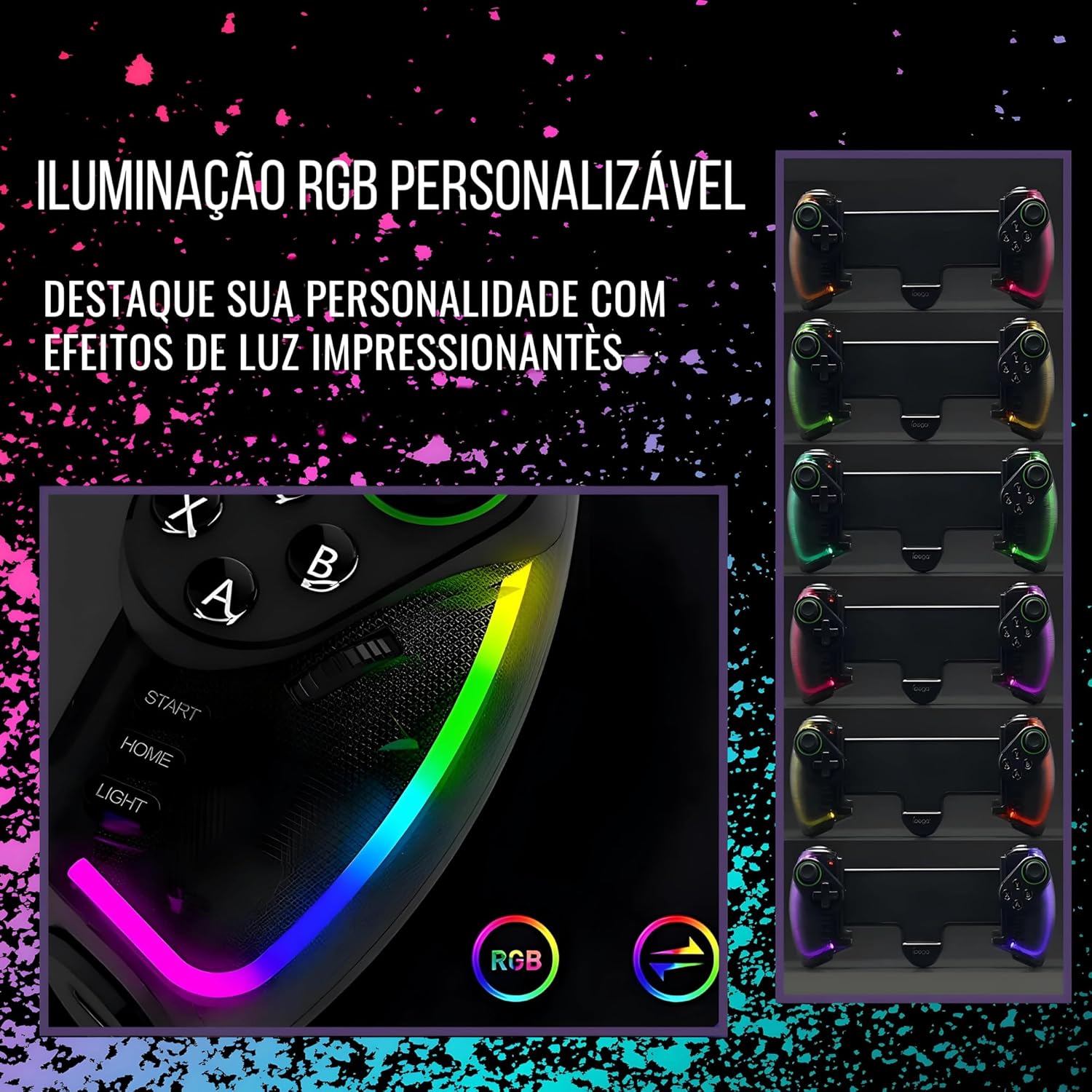 Controle Gamepad Bluetooth para Celular Android iOS PC Turbo 3 Controle Gamepad Bluetooth para Celular Android iOS PC Turbo - Imagem 3