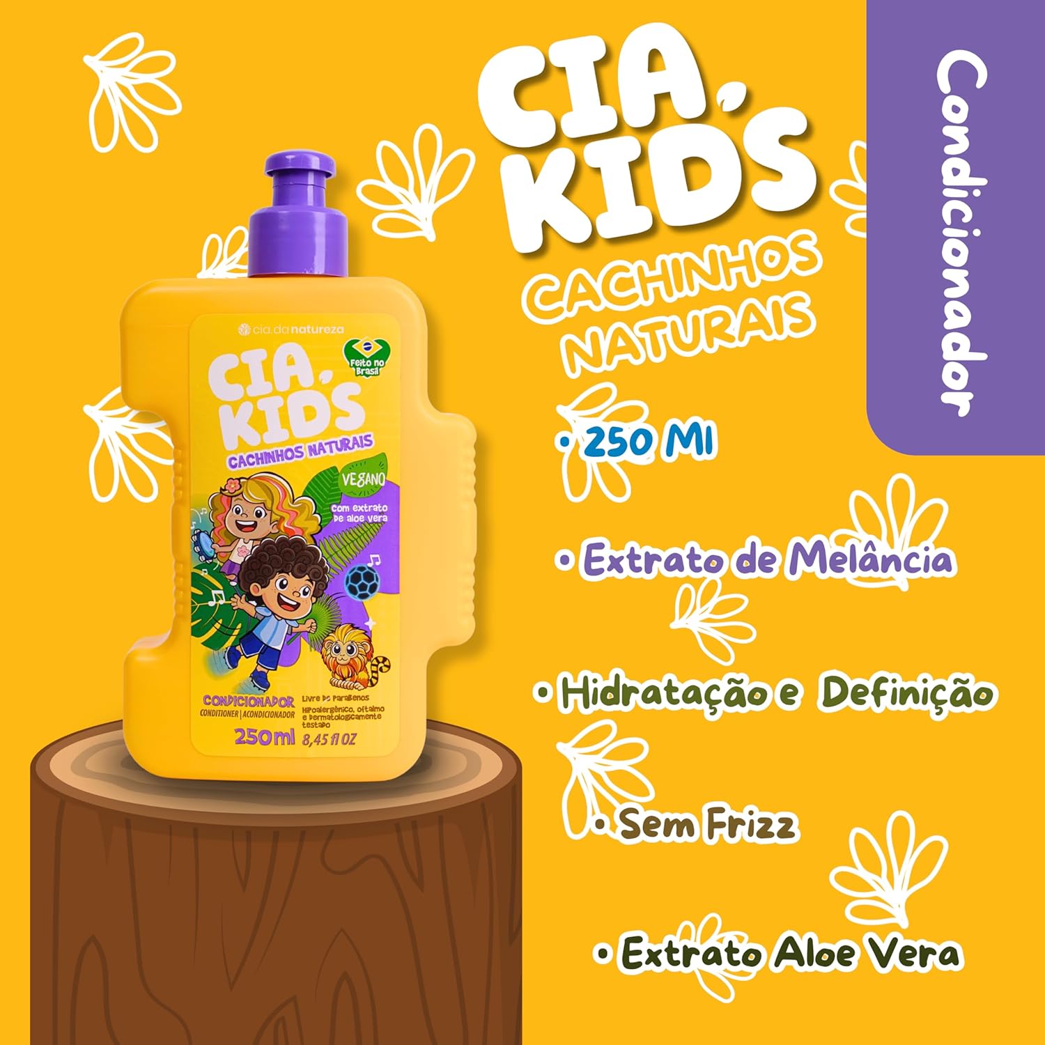 Condicionador Cia da Natureza Kids Cachinhos Naturais 250ml 7 Condicionador Cia da Natureza Kids Cachinhos Naturais 250ml - Imagem 7