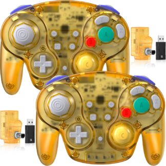 Controle Wireless SAFFUN GameCube para Switch e PC Amarelo