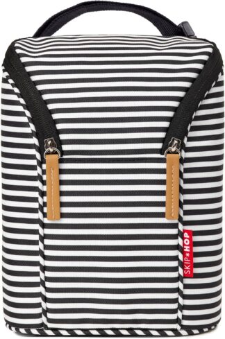 Bolsa Térmica Skip Hop Saco de Garrafa Listrada Preto e Branco