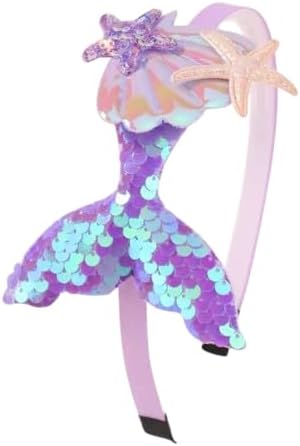 Tiara Infantil Calda de Sereia com Lantejoulas para Princesa