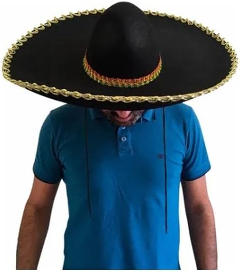 Chapéu Mexicano Sombreiro Gigante para Fantasia de Caveira 2 Chapéu Mexicano Sombreiro Gigante para Fantasia de Caveira - Imagem 2