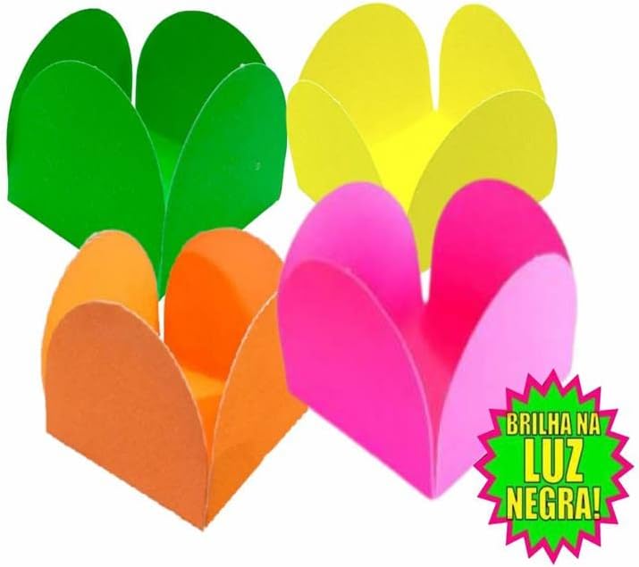 Forminhas para Docinhos 4 Pétalas Neon que Brilham Luz Negra 2 Forminhas para Docinhos 4 Pétalas Neon que Brilham Luz Negra - Imagem 2