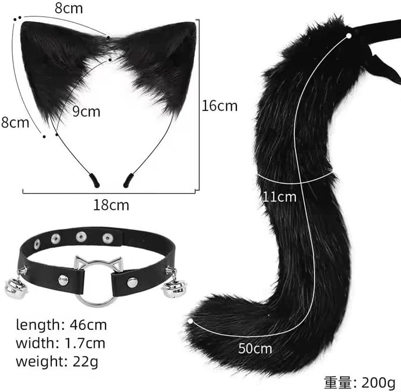 Conjunto Acessórios Fantasia Gato Pelúcia Cosplay Halloween 2 Conjunto Acessórios Fantasia Gato Pelúcia Cosplay Halloween - Imagem 2