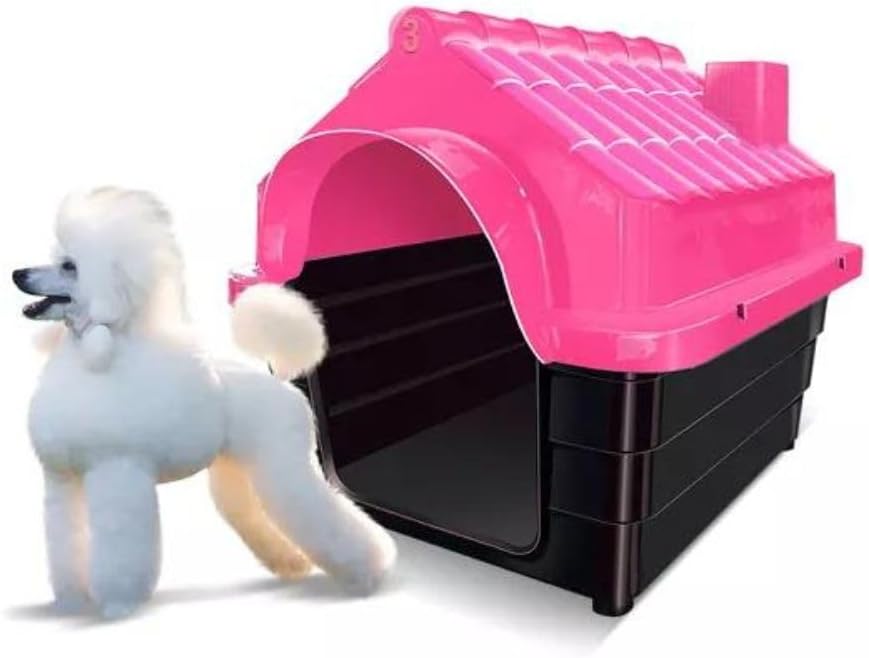 Casa para Cachorro Rinopet N3 Rosa Plástica Resistente 1 Casa para Cachorro Rinopet N3 Rosa Plástica Resistente
