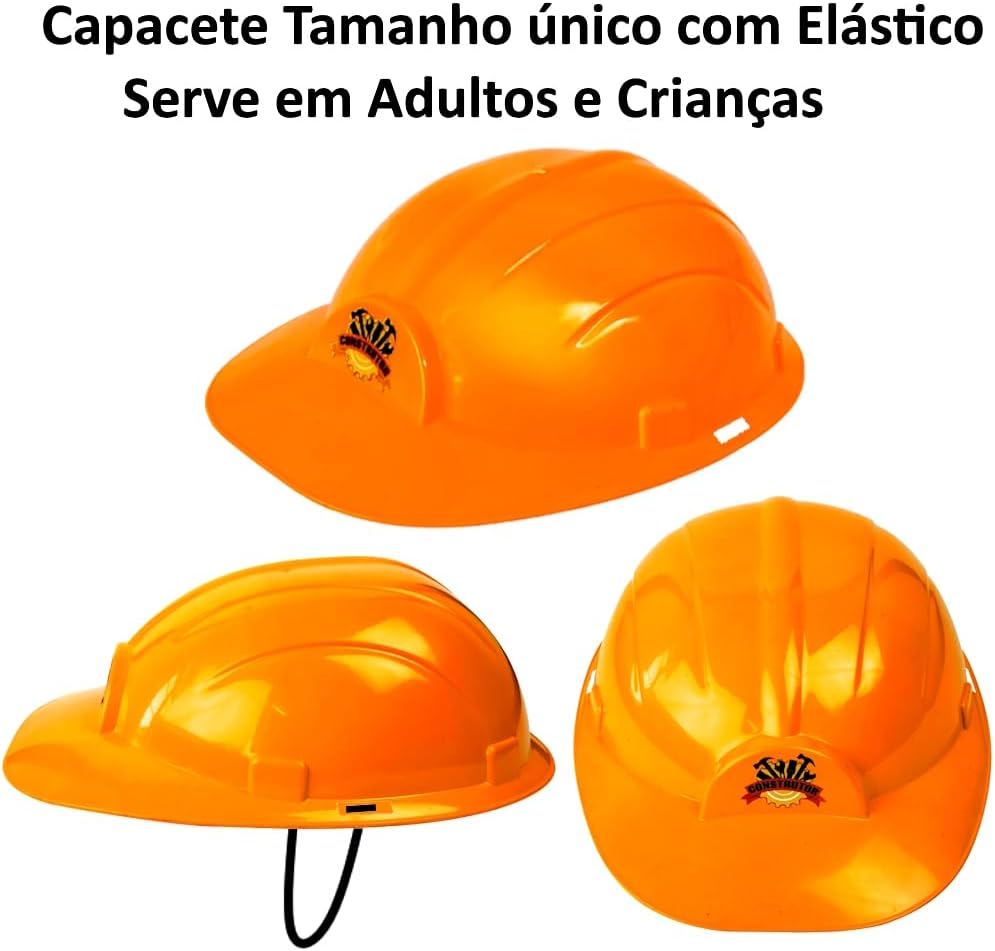 Capacete de Construtor Toy Master Infantil Fantasia Laranja 3 Capacete de Construtor Toy Master Infantil Fantasia Laranja - Imagem 3