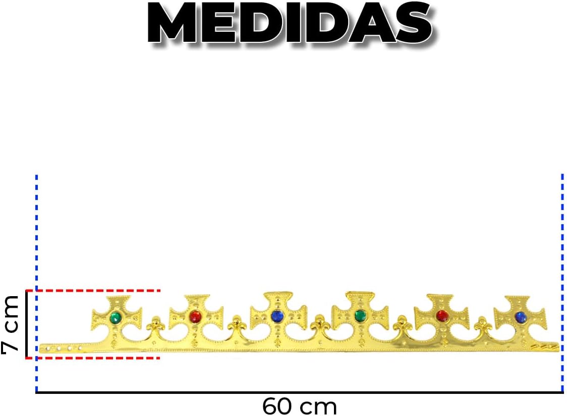 Coroa Fantasias Carol Ajustável Luxo para Rei e Rainha 5 Coroa Fantasias Carol Ajustável Luxo para Rei e Rainha - Imagem 5