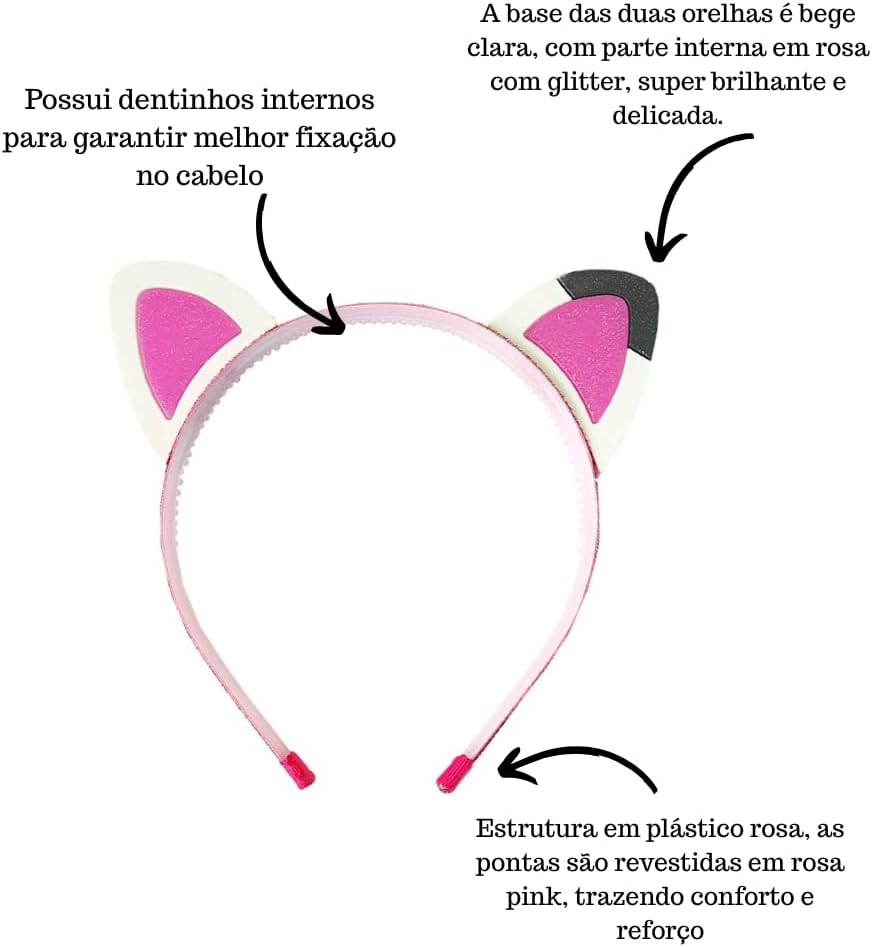 Tiara Gatinho Laço de Menina A Casa Mágica de Gabby Infantil 2 Tiara Gatinho Laço de Menina A Casa Mágica de Gabby Infantil - Imagem 2