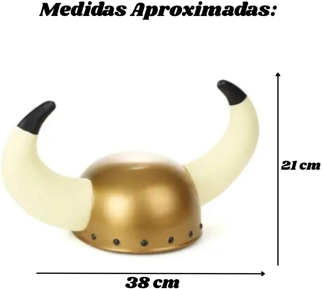 Chapéu Viking com Chifres para Fantasia Cosplay Medieval 3 Chapéu Viking com Chifres para Fantasia Cosplay Medieval - Imagem 3