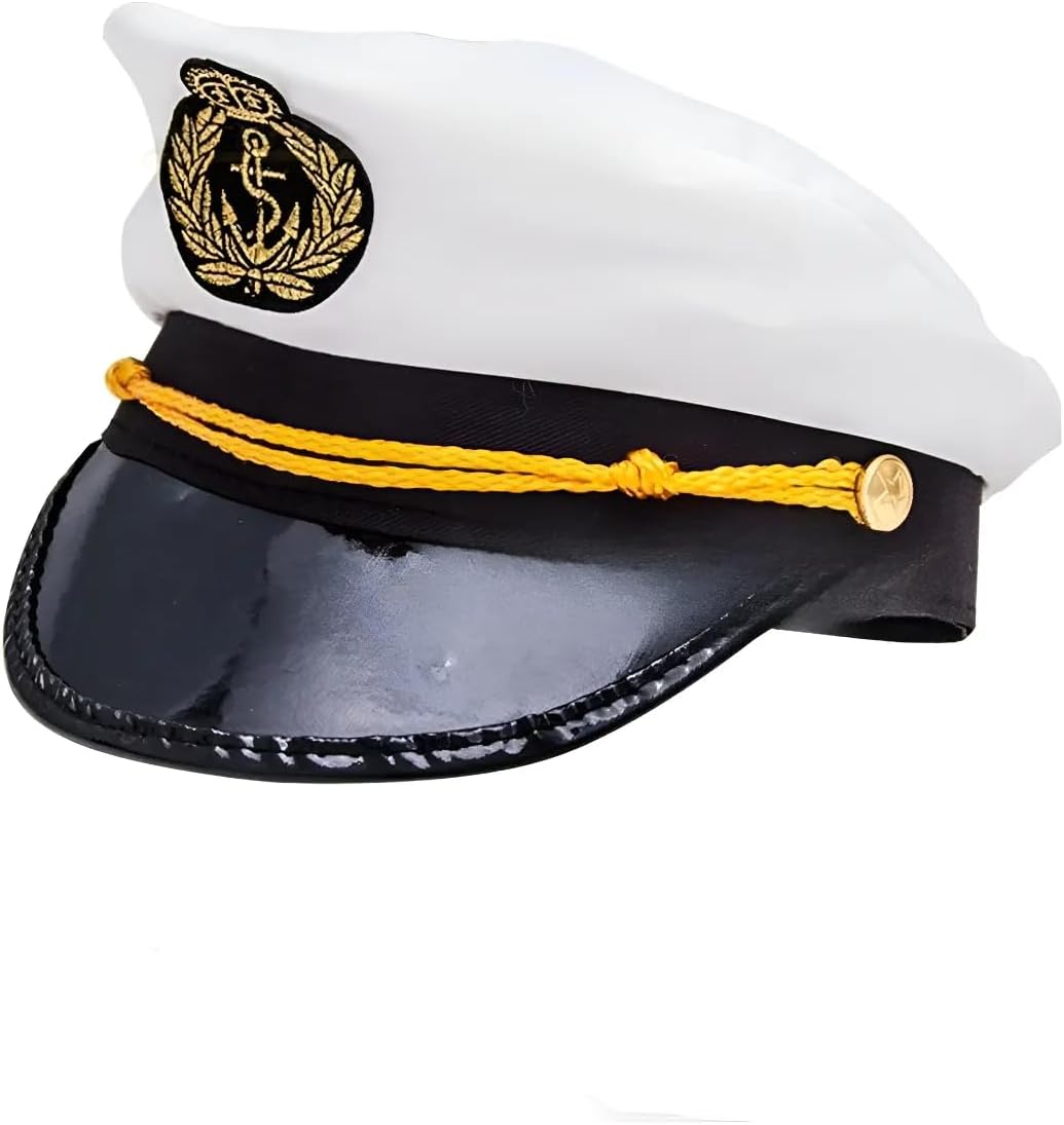 Chapéu Marinheiro Quepe de Capitão para Fantasia e Cosplay 1 Chapéu Marinheiro Quepe de Capitão para Fantasia e Cosplay