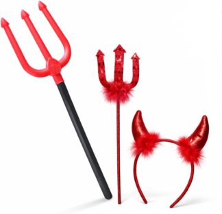 Tiara de Diabo com Tridente Acessório para Fantasia Halloween