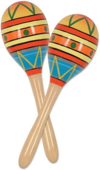 Maracas Beistle Fiesta Mexicana de Madeira para Festa 20cm