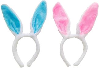 Tiara com Orelhas de Coelho Wincy de Pelúcia para Festas Azul