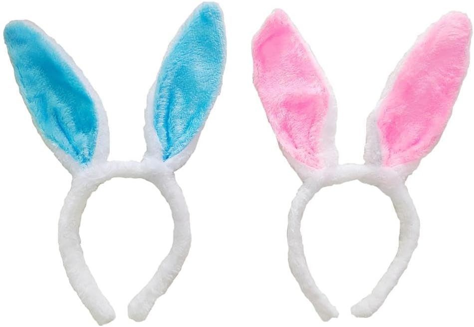 Tiara com Orelhas de Coelho Wincy de Pelúcia para Festas Azul 1 Tiara com Orelhas de Coelho Wincy de Pelúcia para Festas Azul