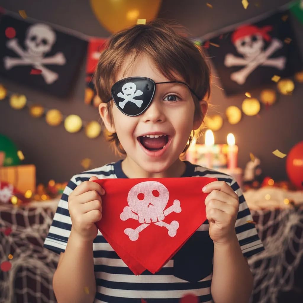 Kit Pirata 3 Peças com Bandana Tapa Olho e Brinco para Fantasia 3 Kit Pirata 3 Peças com Bandana Tapa Olho e Brinco para Fantasia - Imagem 3