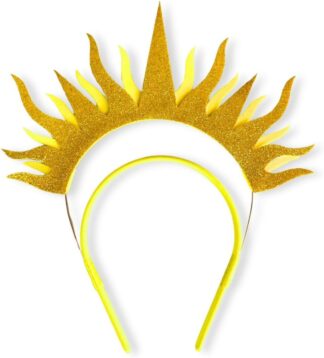 Tiara Sol Fantasia para Carnaval e Festas com Glitter