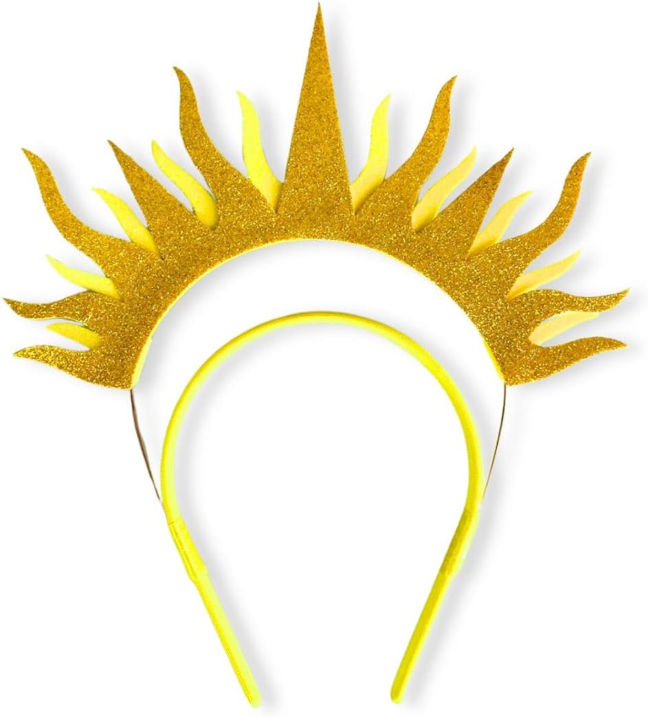 Tiara Sol Fantasia para Carnaval e Festas com Glitter 1 Tiara Sol Fantasia para Carnaval e Festas com Glitter