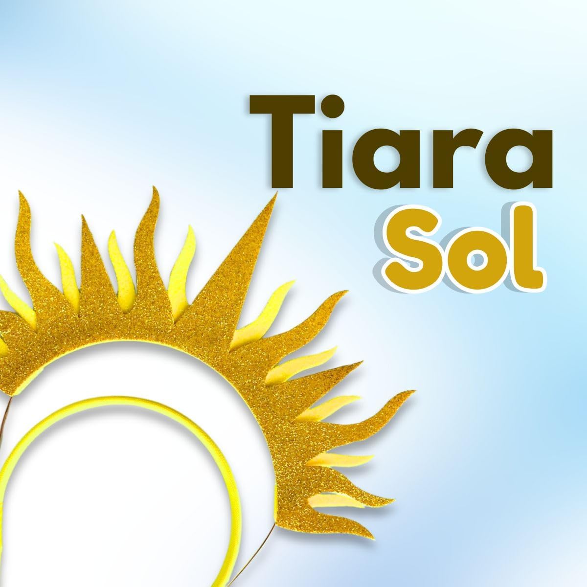Tiara Sol Fantasia para Carnaval e Festas com Glitter 2 Tiara Sol Fantasia para Carnaval e Festas com Glitter - Imagem 2
