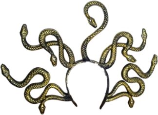Tiara Medusa Dourada 43x30 Acessório para Fantasia e Carnaval