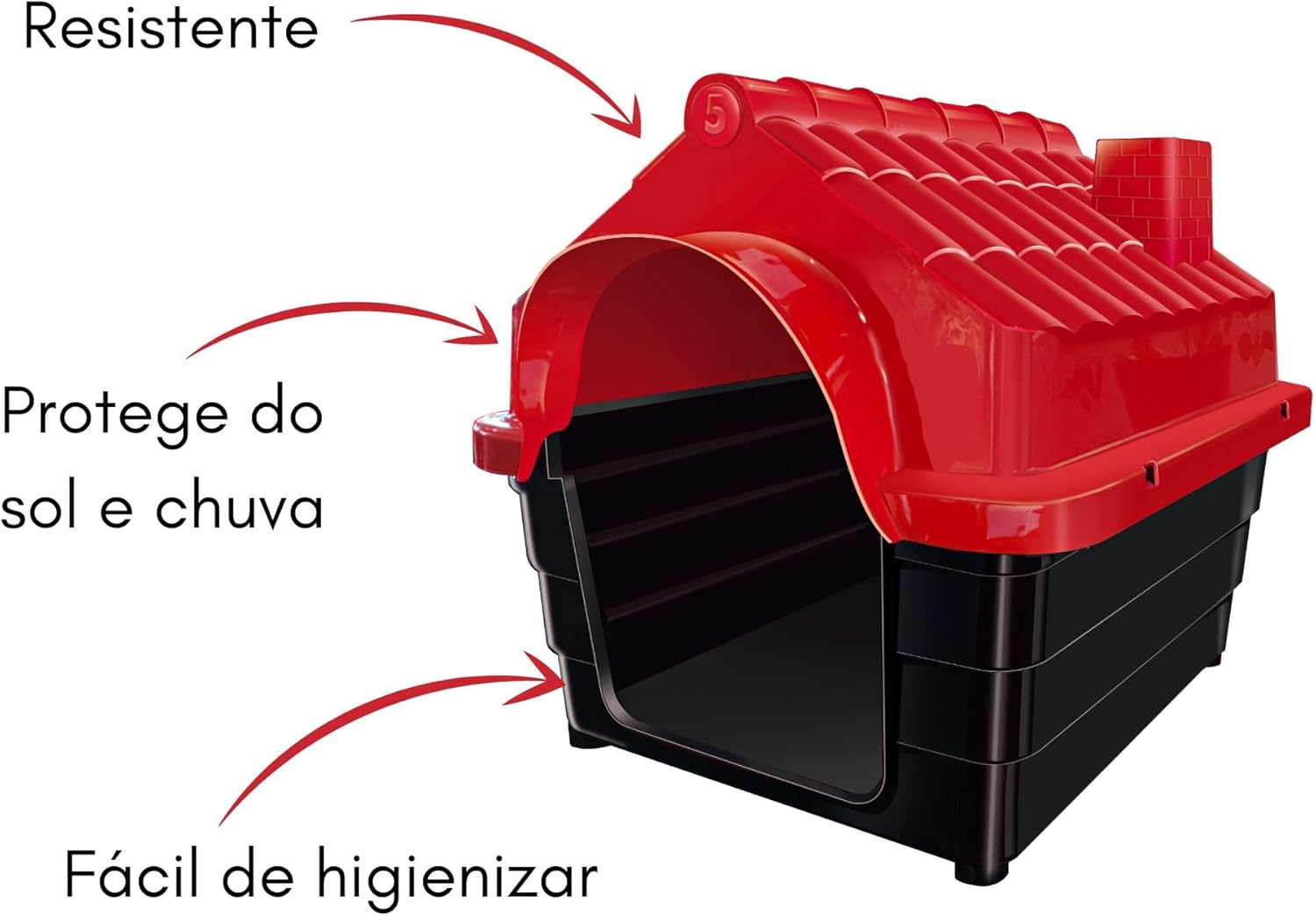 Casa para Cachorro Mecpet Rinopet N4 Vermelha Confortável 8 Casa para Cachorro Mecpet Rinopet N4 Vermelha Confortável - Imagem 8