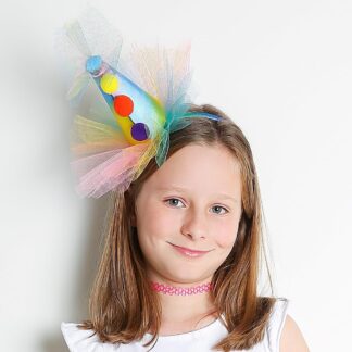 Tiara Chapéu de Palhaço com Pompom para Fantasia de Carnaval