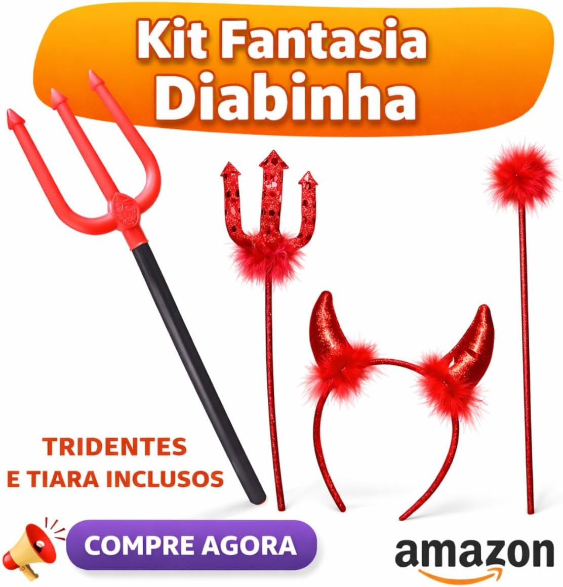 Tiara de Diabo com Tridente Acessório para Fantasia Halloween 3 Tiara de Diabo com Tridente Acessório para Fantasia Halloween - Imagem 3