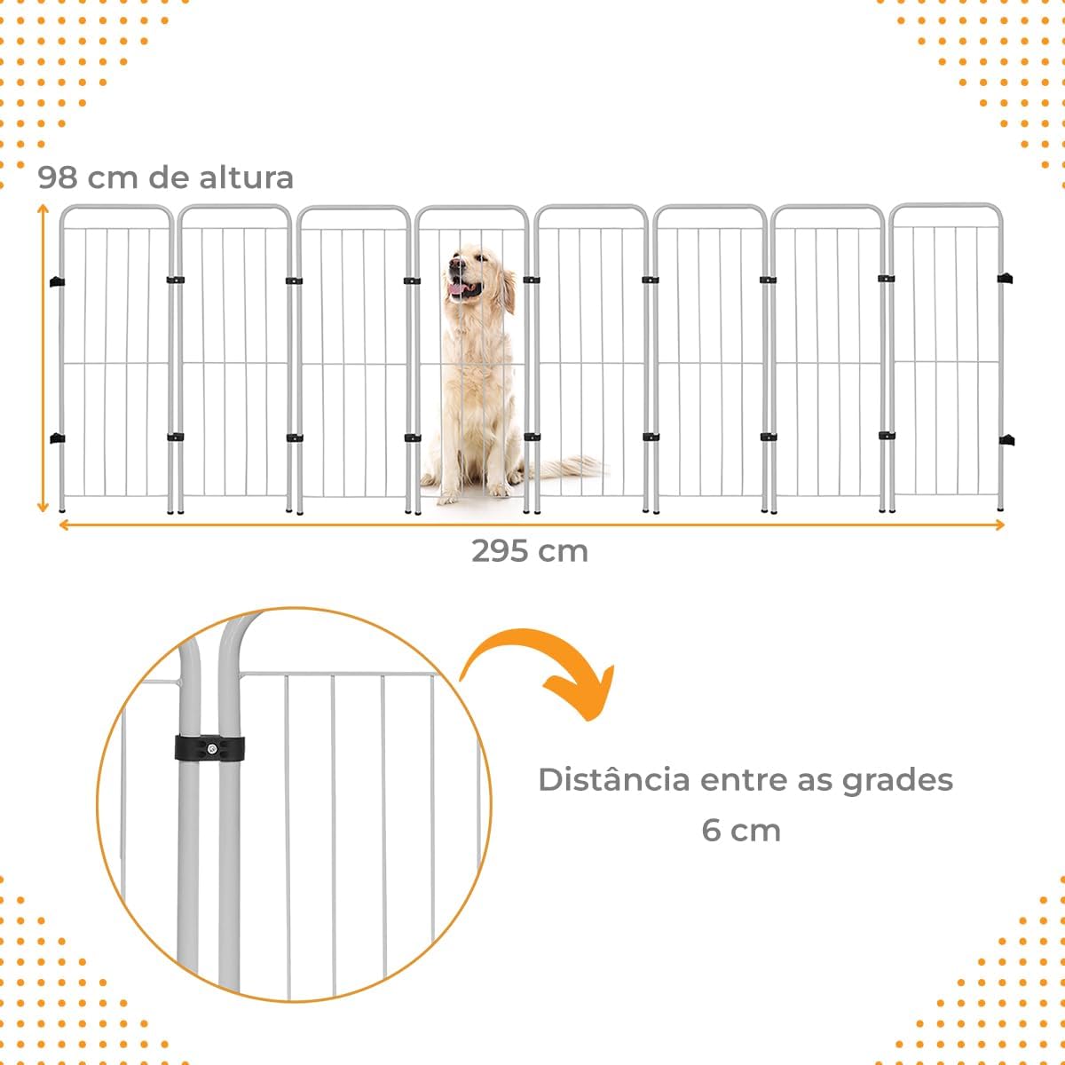 Cercado Pet Utility 8 Módulos Dobrável 98 cm para Cachorros 3 Cercado Pet Utility 8 Módulos Dobrável 98 cm para Cachorros - Imagem 3
