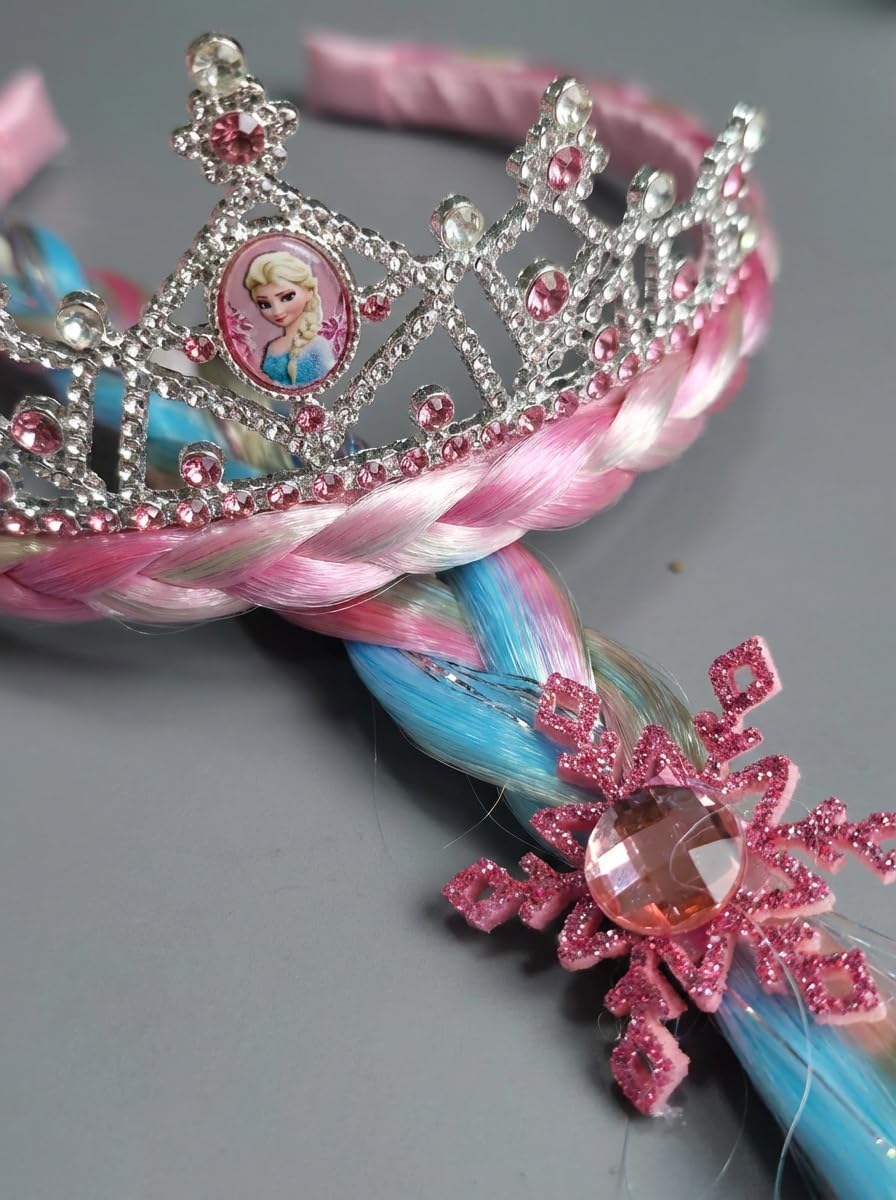 Tiara Princesa Infantil com Tranças e Coroa para Fantasias 4 Tiara Princesa Infantil com Tranças e Coroa para Fantasias - Imagem 4