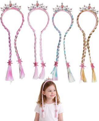Tiara Princesa Infantil com Tranças e Coroa para Fantasias