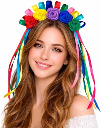 Tiara Badulake com Fitas e Flores para Carnaval e Festa Junina