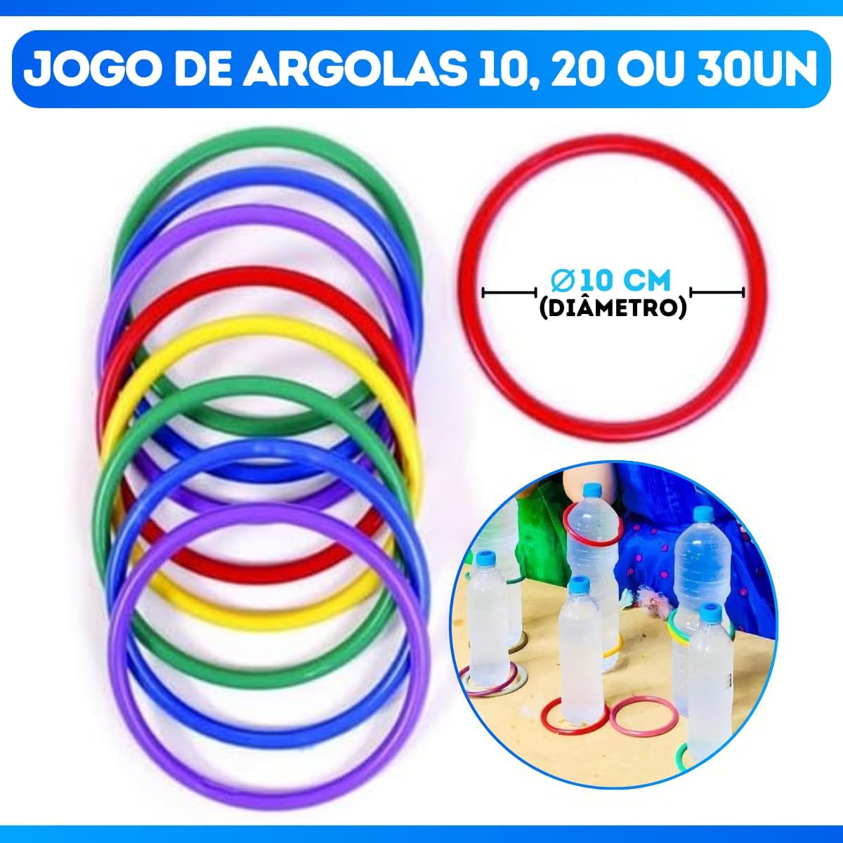 Kit Argolas Real Seda Redondo para Brinquedos e Festas Juninas 2 Kit Argolas Real Seda Redondo para Brinquedos e Festas Juninas - Imagem 2