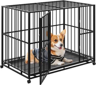 Caixa para Cães GAOMON 91cm Indestrutível em Aço Inoxidável