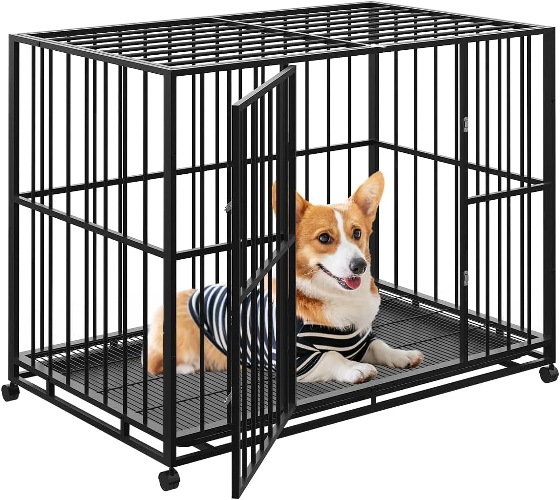 Caixa para Cães GAOMON 91cm Indestrutível em Aço Inoxidável 1 Caixa para Cães GAOMON 91cm Indestrutível em Aço Inoxidável