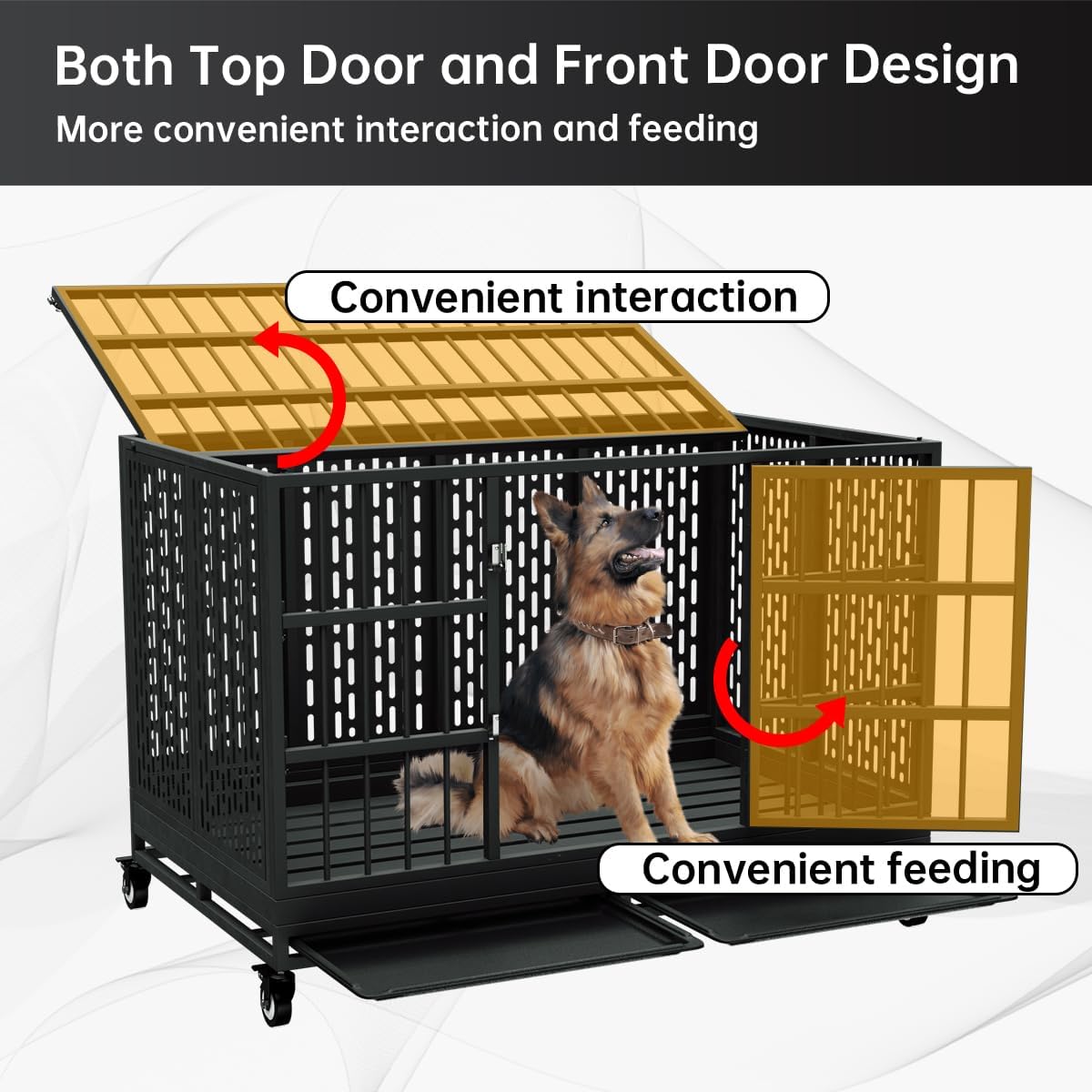 Gaiola para Cães Snuowu BJ-38 Resistente Dobrável de Metal 6 Gaiola para Cães Snuowu BJ-38 Resistente Dobrável de Metal - Imagem 6