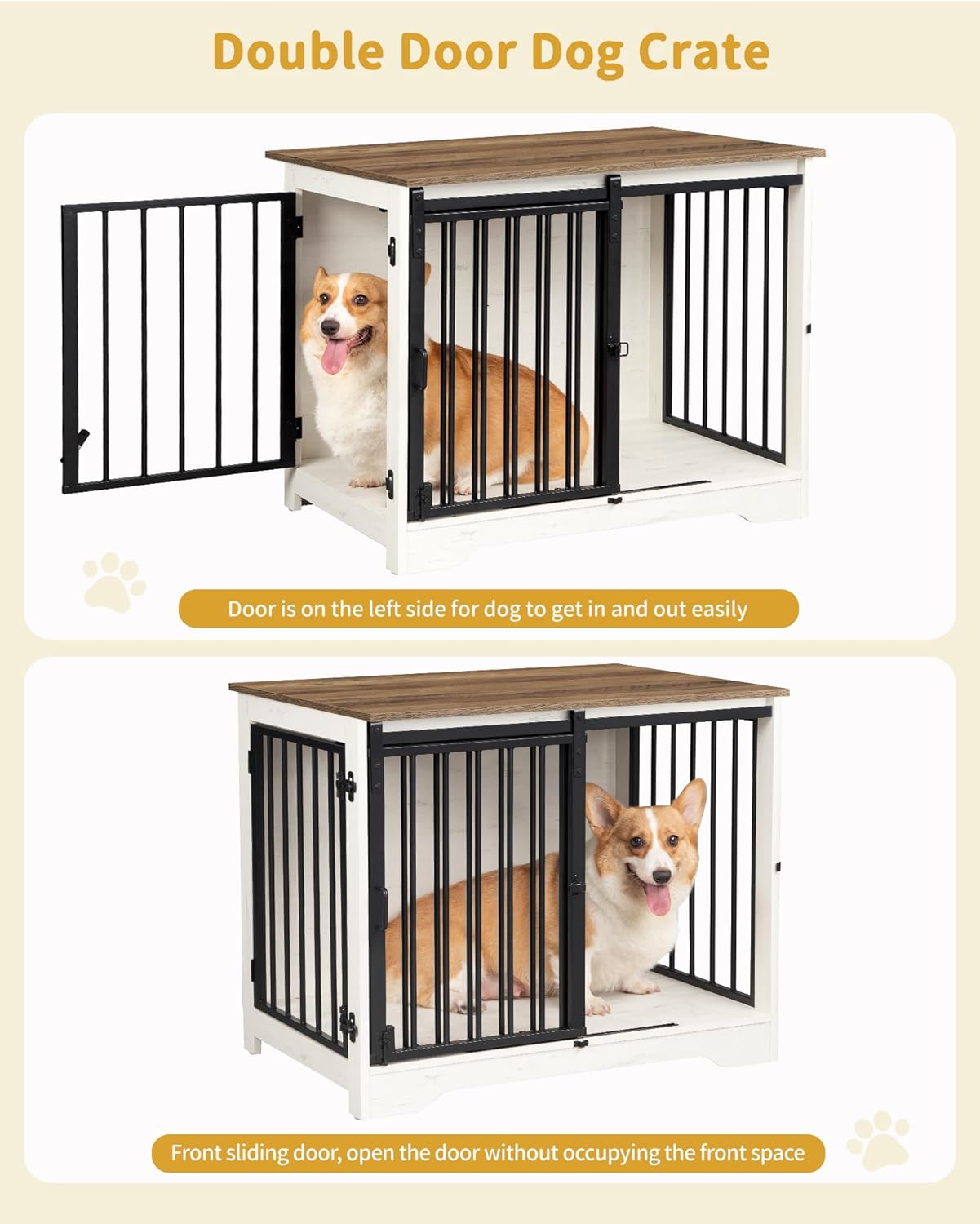 Gaiola para Cachorro Hzuaneri de Madeira com Porta de Celeiro 3 Gaiola para Cachorro Hzuaneri de Madeira com Porta de Celeiro - Imagem 3