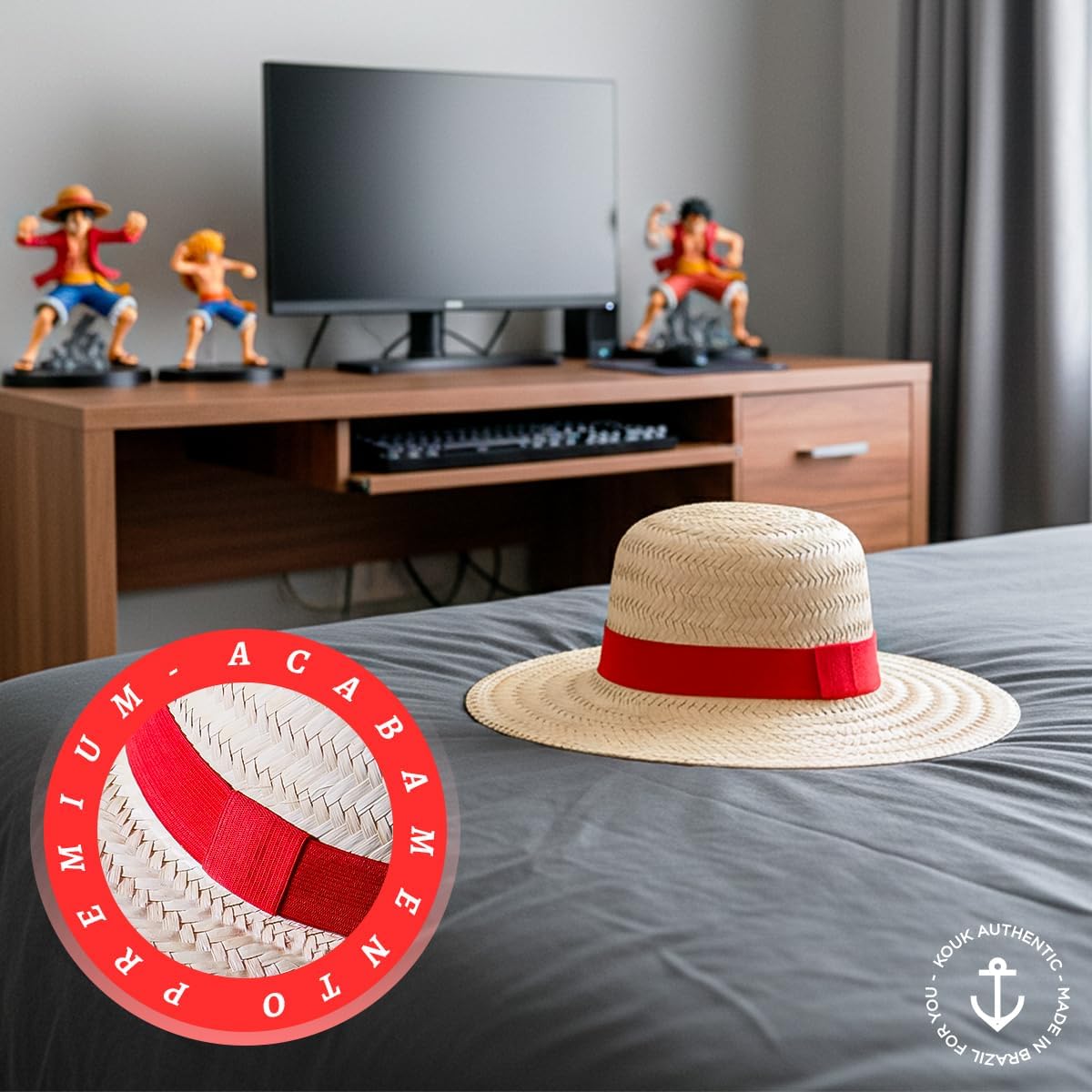 Chapéu de Palha Kouk Authentic Luffy One Piece Cosplay Infantil 7 Chapéu de Palha Kouk Authentic Luffy One Piece Cosplay Infantil - Imagem 7